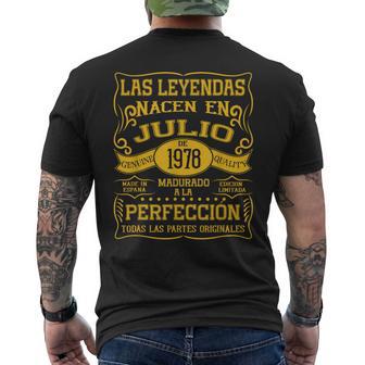 48 Años Cumpleaños Las Leyendas Nacen En Julio De 1978 Camiseta Hombre Estampado Espalda - Regaloses