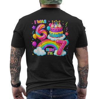 I Was 6 Now Im 7 Birthday Dripping Style 7Th Birthday Men's T-shirt Back Print - Thegiftio UK