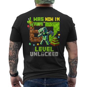 I Was 6 Now Im 7 Unlocked 67 7Th Birthday Boys Kids Youth Men's T-shirt Back Print - Thegiftio UK