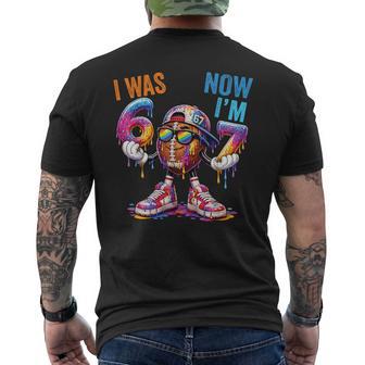 I Was 6 Now I'm 7 Birthday Football Drip Boys Kids 67 Meme Men's T-shirt Back Print - Thegiftio UK