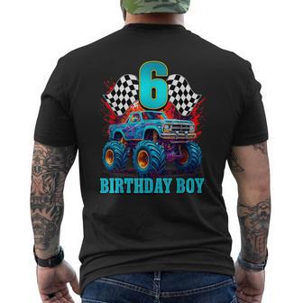 6 Jahre Alt 6 Geburtstag Jungen Monster Truck Auto T-Shirt mit Rückendruck - Geschenkecke