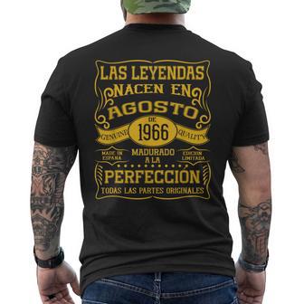 60 Años Cumpleaños Las Leyendas Nacen En Agosto De 1966 Camiseta Hombre Estampado Espalda - Regaloses