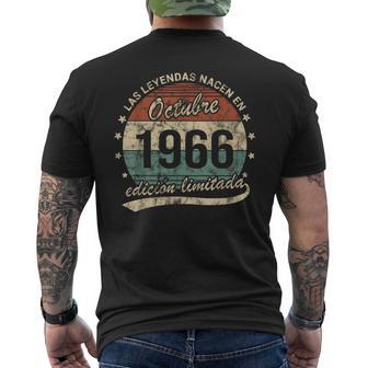 60 Años Cumpleaños Las Leyendas Nacen Octubre 1966 Retro Camiseta Hombre Estampado Espalda - Regaloses