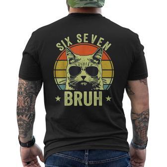 67 Bruh Cat Meme Six Seven 6 7 Kids Boys Men Men's T-shirt Back Print - Thegiftio UK