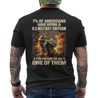 7 Percent Of Americans Have Worn A Us Military Uniform Men's T-shirt Back Print - Thegiftio UK