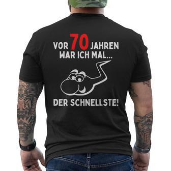 70 Geburtstag Mann Frau 70 Jahrepruch Lustig Geburtstags T-Shirt mit Rückendruck - Geschenkecke