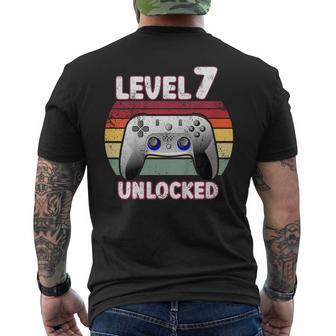 7º Cumpleaños Niño Nivel 7 Desbloqueado 7 Años Cumpleaños Jugador Camiseta Hombre Estampado Espalda - Regaloses