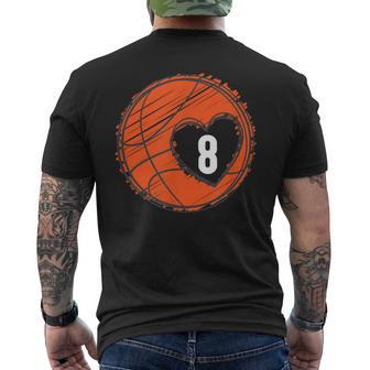 8 Número 8 De Corazón – Jugador De Baloncesto Lindo Gráfico Camiseta Hombre Estampado Espalda - Regaloses