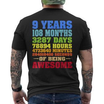 9 Años 9Th Birthdayintage Retro Camisa 108 Meses Camiseta Hombre Estampado Espalda - Regaloses