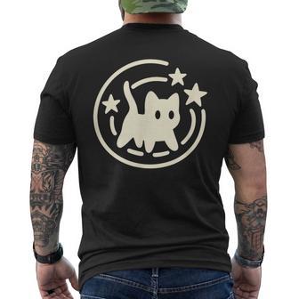 90S Y2k Scary Tomcat Cat Is Scared Under Starry Tail Men's T-shirt Back Print - Monsterry