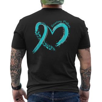 Addiction Recovery Awareness Heart Drug Alcohol Ribbon Men's T-shirt Back Print - Thegiftio UK