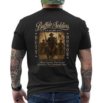 African American Black History Military Usa Buffalo Soldiers Men's T-shirt Back Print - Monsterry