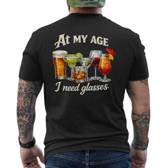 At My Age I Need Glasses Novelty Men's T-shirt Back Print - Thegiftio UK