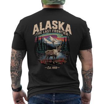 Alaska The Last Frontier Caribou Nature Scene Est 1959 Men's T-shirt Back Print - Thegiftio UK