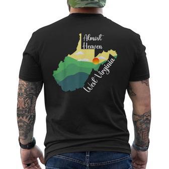 Almost Heaven West Virginia Men's T-shirt Back Print - Thegiftio UK