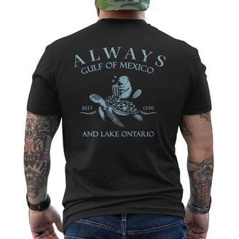 Always Lake Ontario And The Gulf Of Mexico Turtle Men's T-shirt Back Print - Thegiftio UK