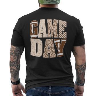 American Football Lover Game Day Leopard Cheetah Football Men's T-shirt Back Print - Thegiftio UK