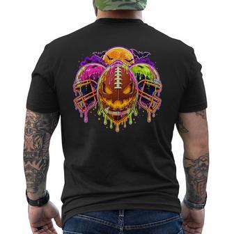 American Football Pumpkin Drip Spooky Halloween Men's T-shirt Back Print - Thegiftio UK