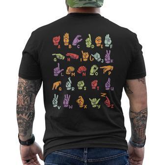 American Sign Language Asl Alphabet Deaf People Men's T-shirt Back Print - Thegiftio UK