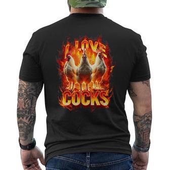 Amo Las Pollas Granja De Fuego Animales Gallos Meme Amantes De Pollos Camiseta Hombre Estampado Espalda - Regaloses