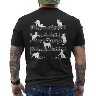 Amusant Chat Musique Partition De Partition Drôle Mignon Chat Goodsêtements Cadeau Original Pour Homme Manche Longue T-shirt imprimé au dos - Cadeauxyz