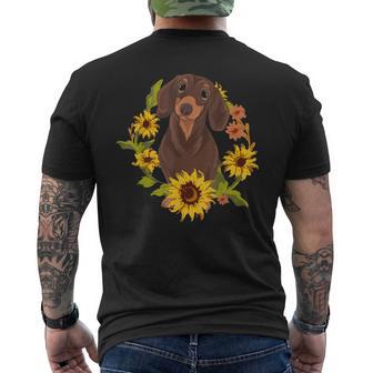 Animale Da Compagnia Wiener Dog Pet Girasole Bassotto T-shirt da uomo con stampa posteriore - Novitaregali