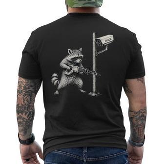 Anti-Flock Raccoon Anti Surveillance Camera Rebel Meme Men's T-shirt Back Print - Thegiftio UK