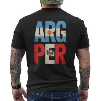 Argentina And Peru Mix Heritage Argentinian Peruvian Roots Men's T-shirt Back Print - Monsterry