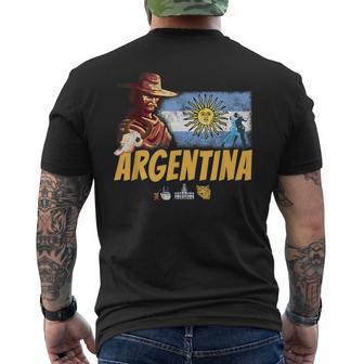 Argentinaintage Gaucho Bandera Retro Tango Dancer Recuerdo Camiseta Hombre Estampado Espalda - Regaloses