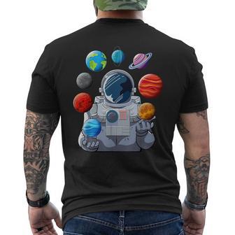 Astronauta Planeta Espacio Luna Galaxia Estrellas Nave Espacial Camiseta Hombre Estampado Espalda - Regaloses