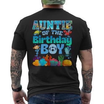 Auntie Of The Birthday Boy Aquarium Sea Animals Matching Men's T-shirt Back Print | Seseable UK