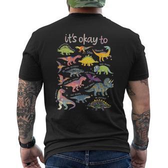 Autism Awareness It's Okay To Be Different Dinosaur Men's T-shirt Back Print | Seseable UK