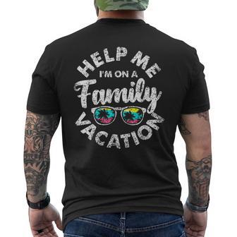 Ayúdame Estoy Deacaciones En Familia Familiares Familia Camiseta Hombre Estampado Espalda - Regaloses