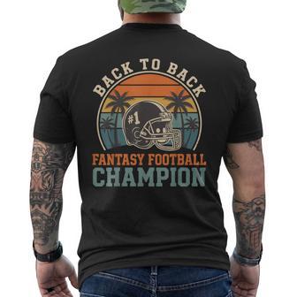 Back To Back Fantasy Football Champion Retro Sunset Men's T-shirt Back Print | Seseable UK