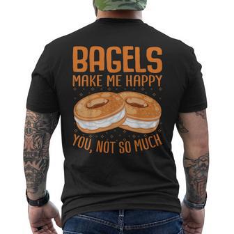 Bagels Make More Happy You Not So Much Bagel Lover Men's T-shirt Back Print - Thegiftio UK