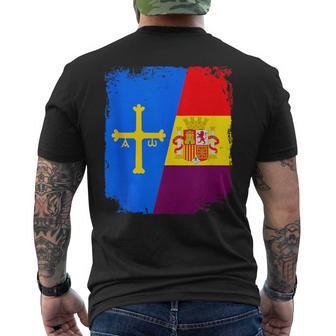 Bandera Asturias Y España Republicana Republica Española In Mangas Camiseta Hombre Estampado Espalda - Regaloses