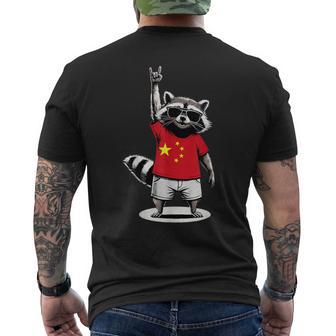 Bandera China Mapache Divertido China Camiseta Hombre Estampado Espalda - Regaloses