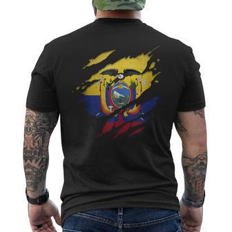 Bandera De Ecuador Rasgada In Mangas Camiseta Hombre Estampado Espalda - Regaloses