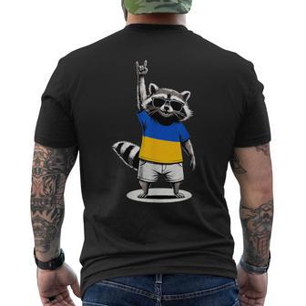 Bandera De Ucrania Mapache Ucrania Camiseta Hombre Estampado Espalda - Regaloses