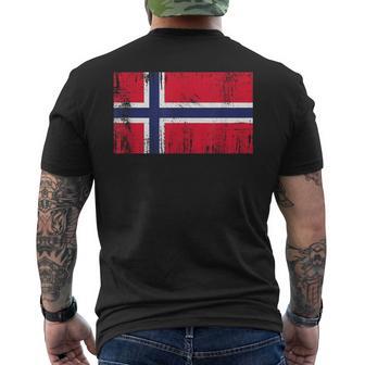 Banderaintage De Noruega Arte Retro Camiseta Hombre Estampado Espalda - Regaloses