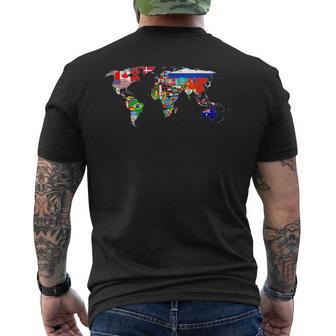 Banderas Internacionales Del Mundo Y Mapa Para Profesor Niño Camiseta Hombre Estampado Espalda - Regaloses