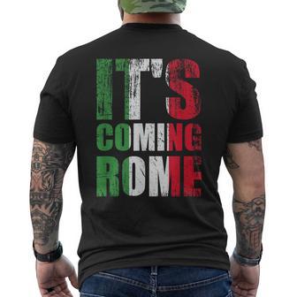 Bandiera Italiana Italia Regalo Calcio It's Coming Rome T-shirt da uomo con stampa posteriore - Novitaregali
