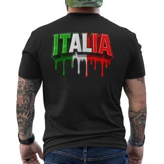 Bandiera Italiana Orgogliosa Concritta Patriottica A Colori Feel Drip T-shirt da uomo con stampa posteriore - Novitaregali