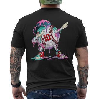 Baseball 10 Year Ice Cream Drip 10Th Birthday Boy Number 10 Men's T-shirt Back Print - Thegiftio UK