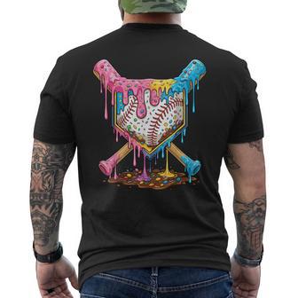 Baseball Drip For Boys Ice Cream Dripping Baseball Sport Men's T-shirt Back Print - Thegiftio UK