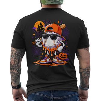 Baseball Drip For Boys Ice Cream Drip Baseball Halloween Men's T-shirt Back Print - Thegiftio UK