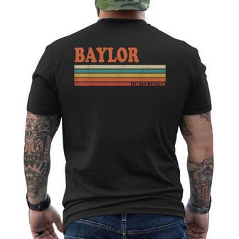 Baylor Retro Personalized First Name Vintage Stripes Men's T-shirt Back Print - Thegiftio UK