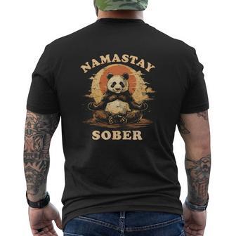 Bear Namastay Sober Na Aa Mediation Sobriety T Shirt Name Men's T-shirt Back Print | Seseable UK
