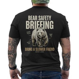Bear Safety Briefing Bring A Slower Friend Bear Men's T-shirt Back Print | Seseable UK
