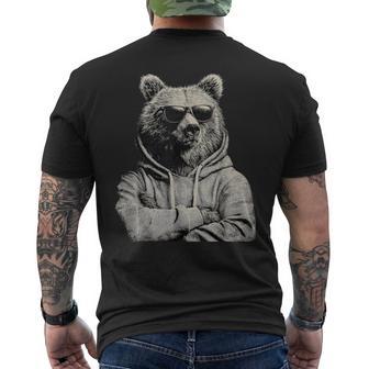 Bear Wearing Sunglasses Wildlife Forest Bear Animal Lover Men's T-shirt Back Print | Seseable UK